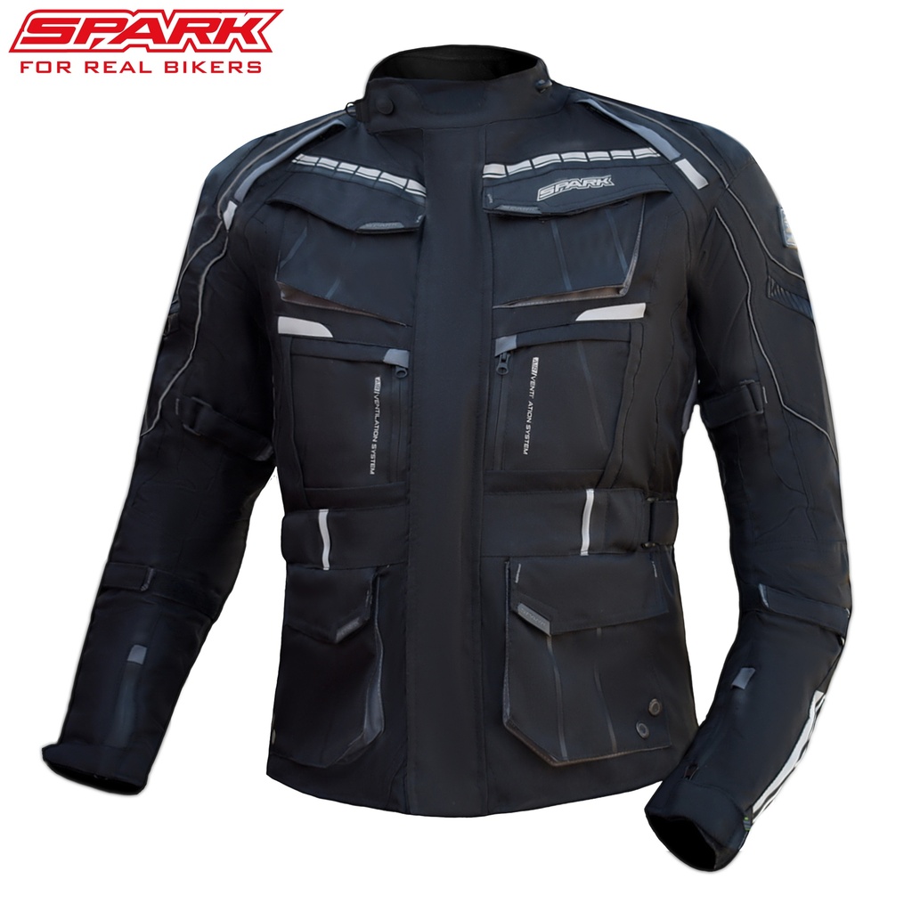 Jachetă textilă moto pentru bărbați SPARK PACER, Neagră