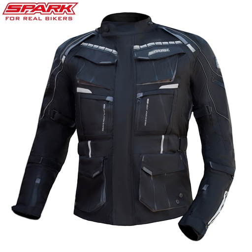 Jachetă textilă moto pentru bărbați SPARK PACER, Neagră